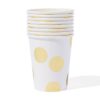 HEMA Papieren beker 250ml gouden stip - 8 stuks (goud) | HEMA