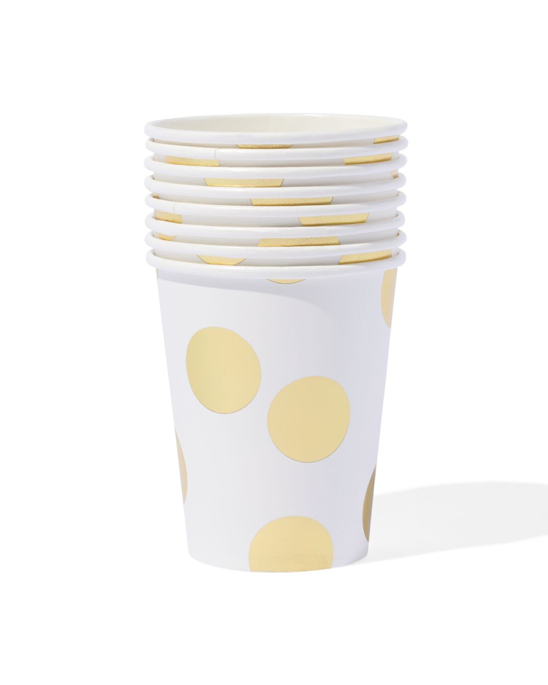 HEMA Papieren beker 250ml gouden stip - 8 stuks (goud) | HEMA