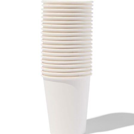 HEMA Papieren bekers 250ml wit - 20 stuks (wit) | HEMA