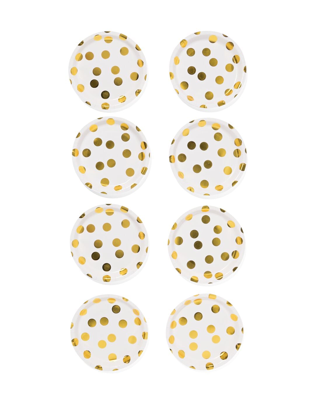 HEMA Papieren bord Ø22.5cm gouden stippen - 8 stuks (goud) | HEMA