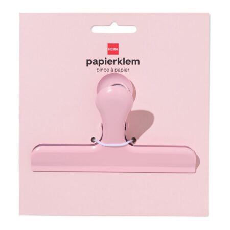 HEMA Papierklem 12cm staal roze (roze) | HEMA