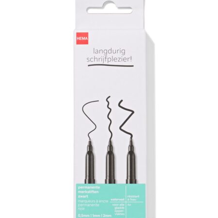 HEMA Permanente markers 0.5-1-2mm - 4 stuks | HEMA