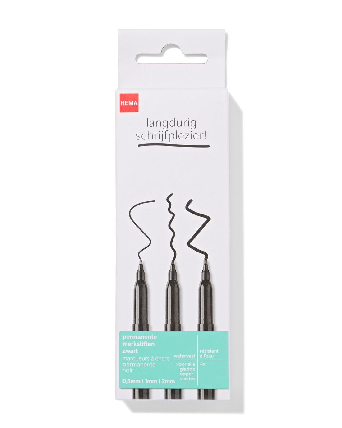 HEMA Permanente markers 0.5-1-2mm - 4 stuks | HEMA