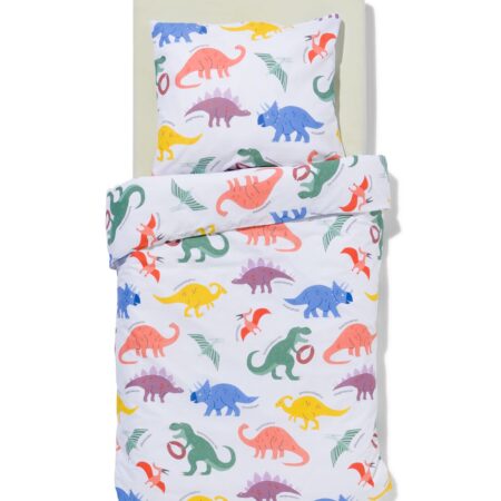 HEMA Peuterdekbedovertrek 120x150cm zacht katoen dino (multi) | HEMA