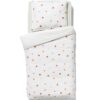 HEMA Peuterdekbedovertrek 120x150cm zacht katoen gekleurde stippen (wit) | HEMA