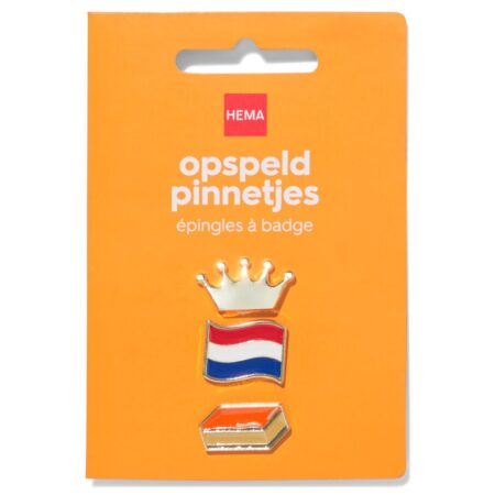 HEMA Pins kroon vlag tompouce - 3 stuks (oranje) | HEMA