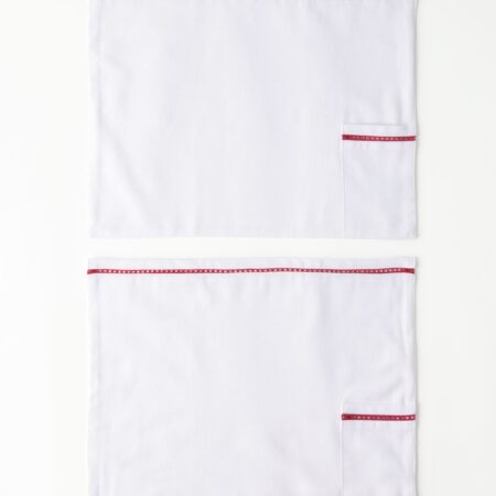 Placemats 45x35cm katoen met insteekzakje - 2 stuks (wit)