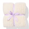 HEMA Plaid 130x150cm teddy strepen wit (wit) | HEMA