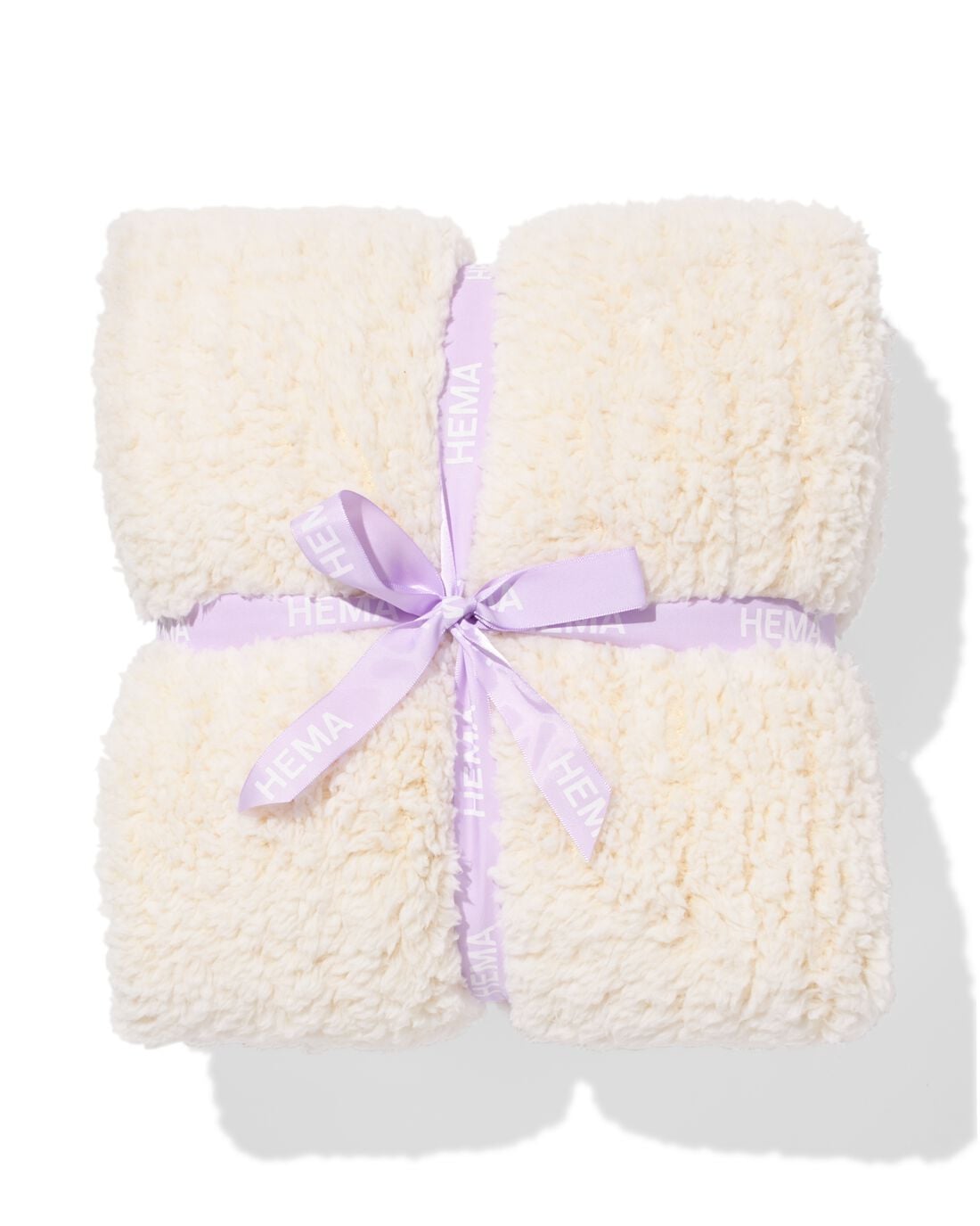 HEMA Plaid 130x150cm teddy strepen wit (wit) | HEMA