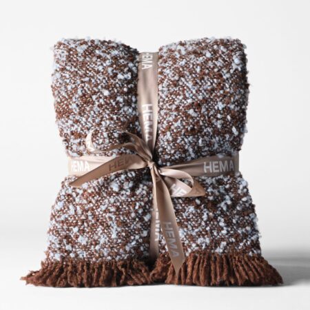 Plaid 150x130cm boucle bruin