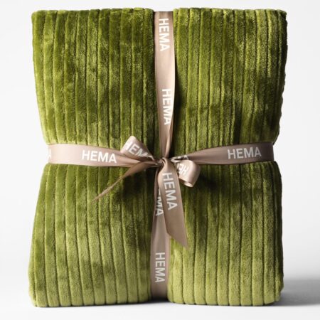 Plaid 150x130cm sherpa groen (olijf)