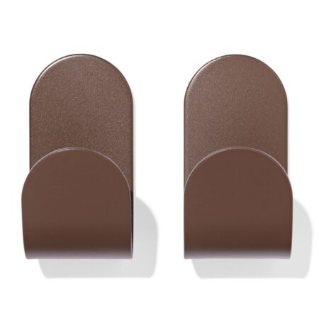 HEMA Plakhaak 5x2.5cm rvs bruin - 2 stuks (bruin) | HEMA
