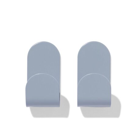 HEMA Plakhaken rvs blauw-grijs - 2 stuks (blauw) | HEMA