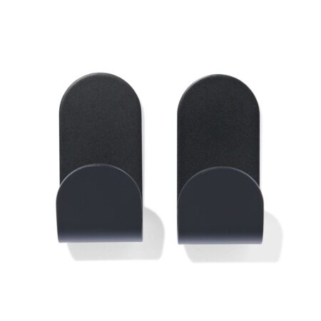 HEMA Plakhaken rvs zwart 5x2.5 - 2 stuks (zwart) | HEMA