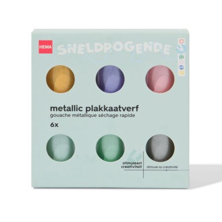 HEMA Plakkaatverf metallic - 6 stuks | HEMA