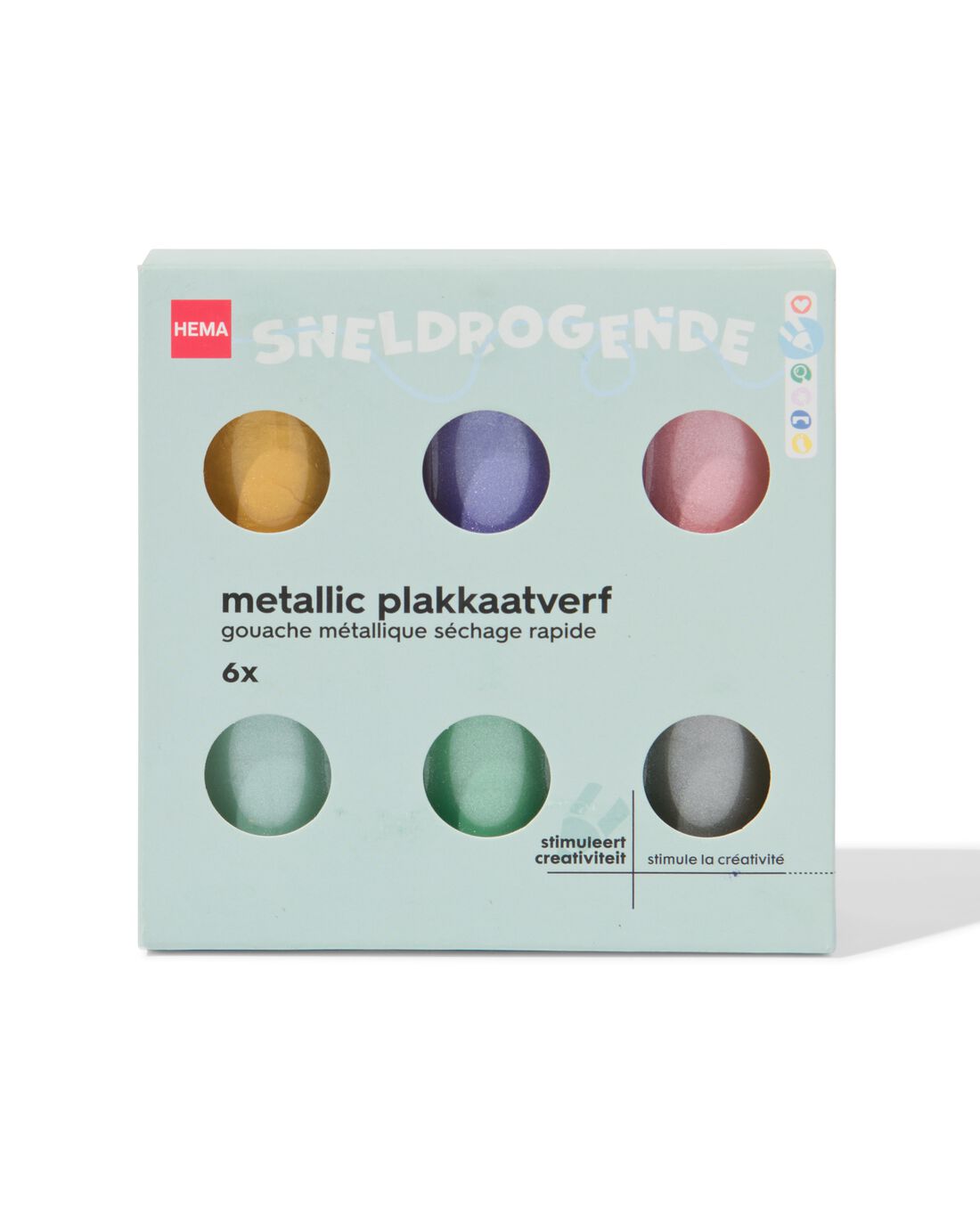 HEMA Plakkaatverf metallic - 6 stuks | HEMA