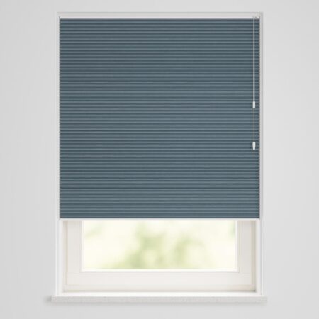 HEMA Plissé dubbel verduisterend structuur blauw (blauw) | HEMA