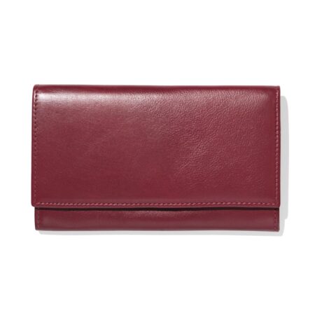 HEMA Portemonnee met flap leer donkerrood | HEMA