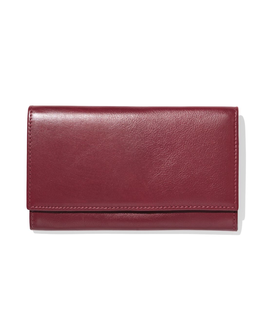 HEMA Portemonnee met flap leer donkerrood | HEMA