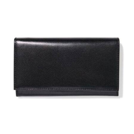 HEMA Portemonnee met flap leer zwart n | HEMA