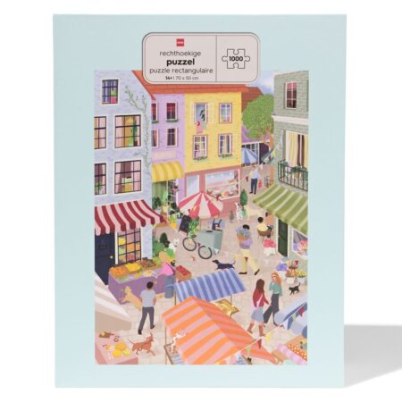 Puzzel 70x50cm 1000 stukjes stadsmarkt