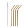 Rietjes rvs goudkleurig - 4 stuks (goud)