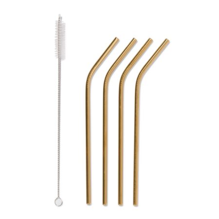 HEMA Rietjes rvs goudkleurig - 4 stuks (goud) | HEMA