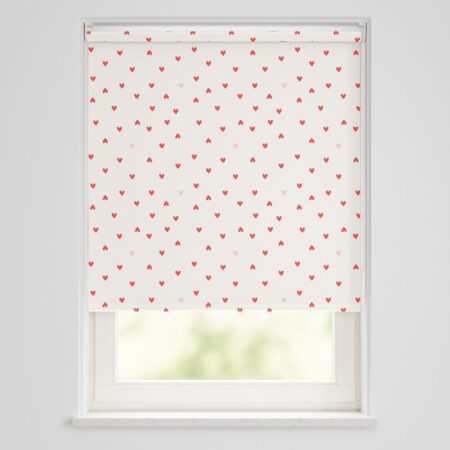 HEMA Rolgordijn verduisterend hartje ecru-rood (rood) | HEMA