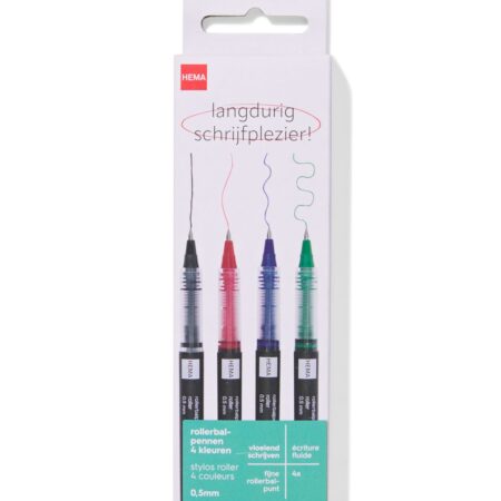 HEMA Rollerbalpennen 0.5mm - 4 stuks | HEMA