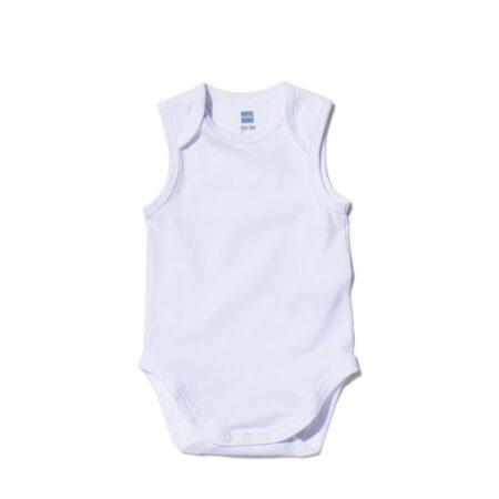 HEMA Romper organic katoen stretch mouwloos - 2 stuks wit | HEMA