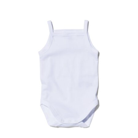 Romper organic katoen stretch spaghettibandjes - 2 stuks wit
