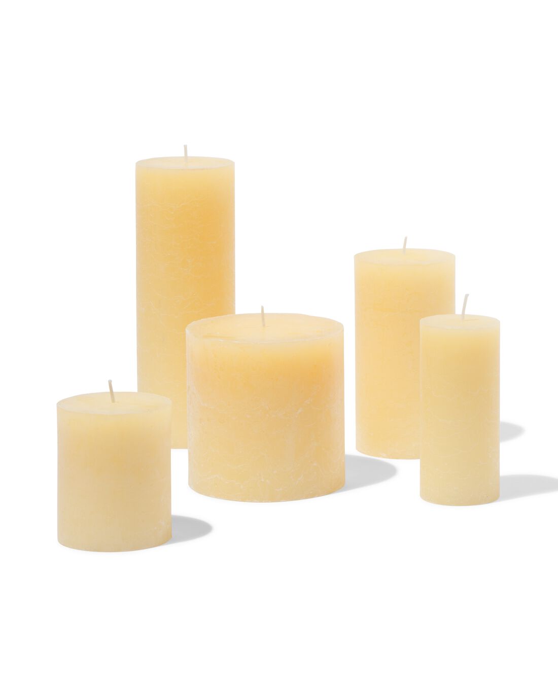 HEMA Rustieke kaarsen lichtgeel (lichtgeel) | HEMA