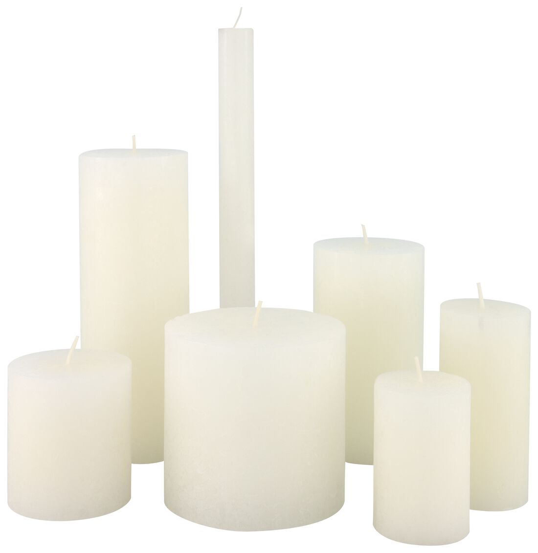HEMA Rustieke kaarsen wit (wit) | HEMA
