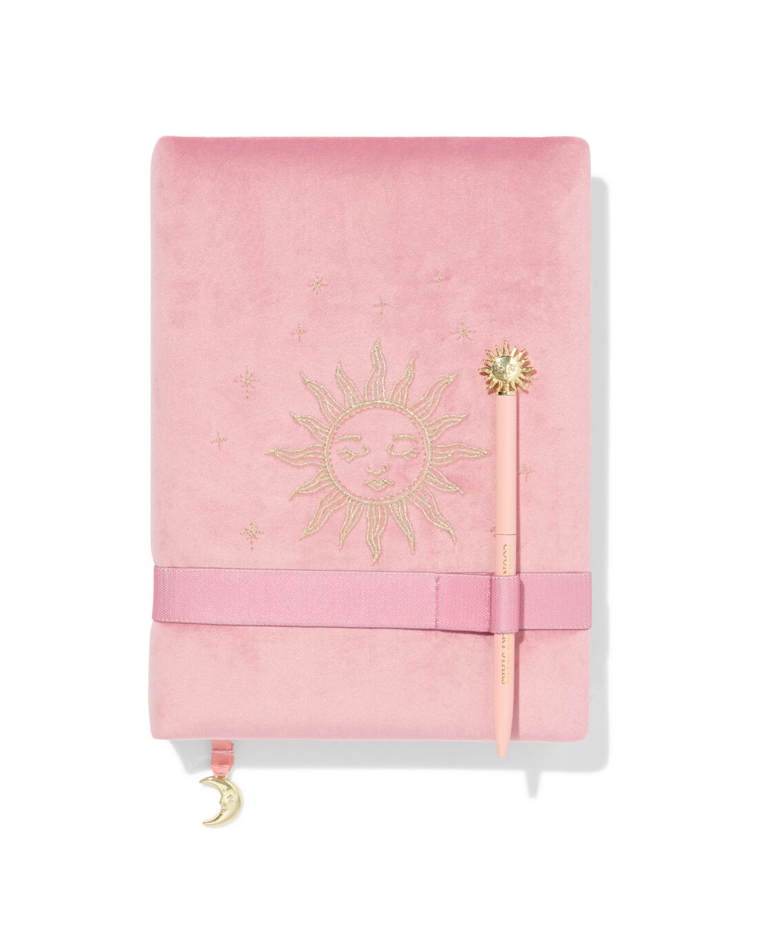 HEMA Sassy me notitieboek A5 gelinieerd pen (oudroze) | HEMA