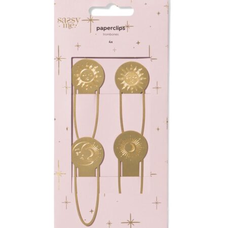 HEMA Sassy me paperclips 18.5x9cm - 4 stuks (goud) | HEMA