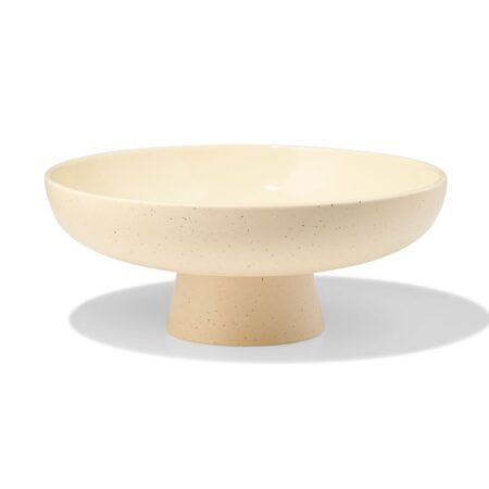 HEMA Schaal op voet ⌀30x12cm keramiek zand (creme) | HEMA