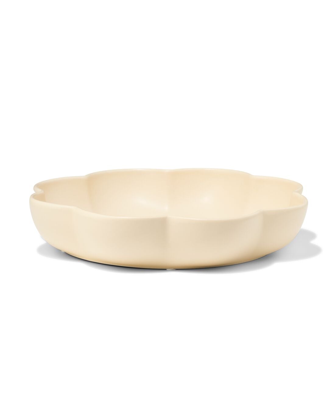 HEMA Schaal ⌀30x6cm keramiek bloemvorm zand (zand) | HEMA