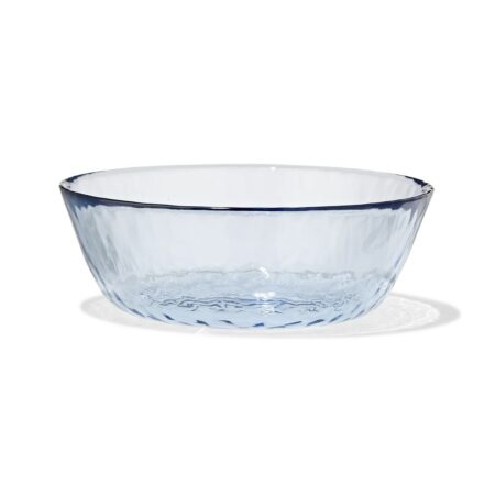 Schaaltje ⌀14.5cm glas gehamerd blauw