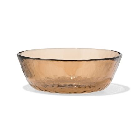HEMA Schaaltje ⌀14.5cm glas gehamerd bruin (bruin) | HEMA