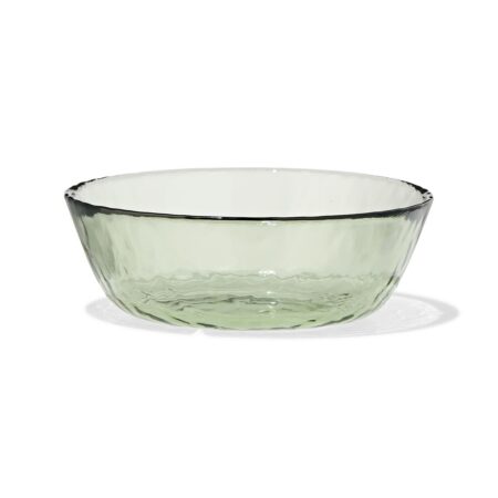 Schaaltje ⌀14.5cm glas gehamerd groen