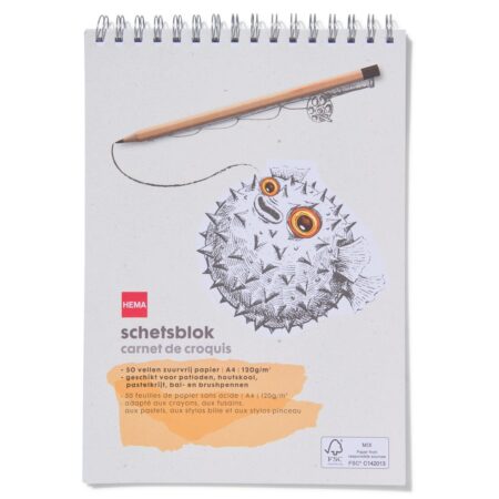 HEMA Schetsboek met spiraal A4 120gr | HEMA