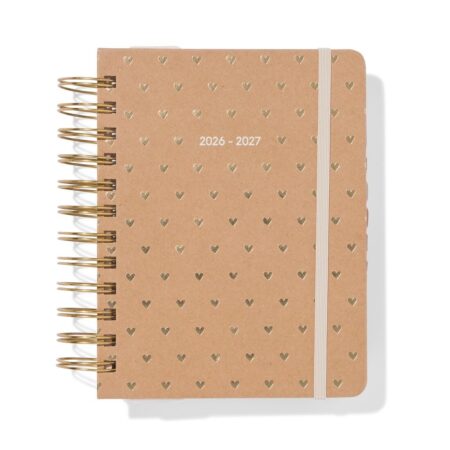 HEMA Schoolagenda 2026-2027 15.4x18.6x3.5cm kraft hartjes | HEMA