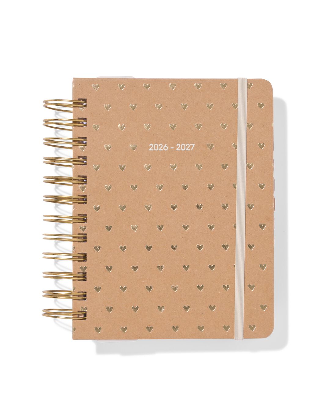 HEMA Schoolagenda 2026-2027 15.4x18.6x3.5cm kraft hartjes | HEMA