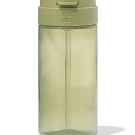 HEMA Schoolbeker met rietje 300ml groen (groen) | HEMA