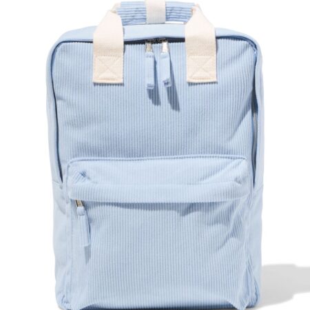HEMA Schooltas 40x30x10cm rib strepen (lichtblauw) | HEMA