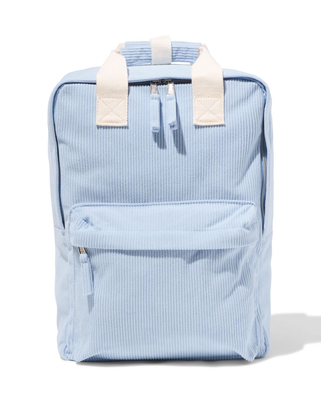 HEMA Schooltas 40x30x10cm rib strepen (lichtblauw) | HEMA