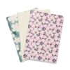 Schrift A5 gelinieerd bloemen - 3 stuks (multi)