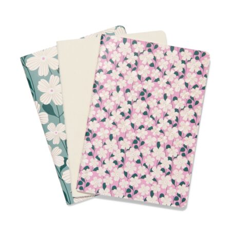 HEMA Schrift A5 gelinieerd bloemen - 3 stuks (multi) | HEMA
