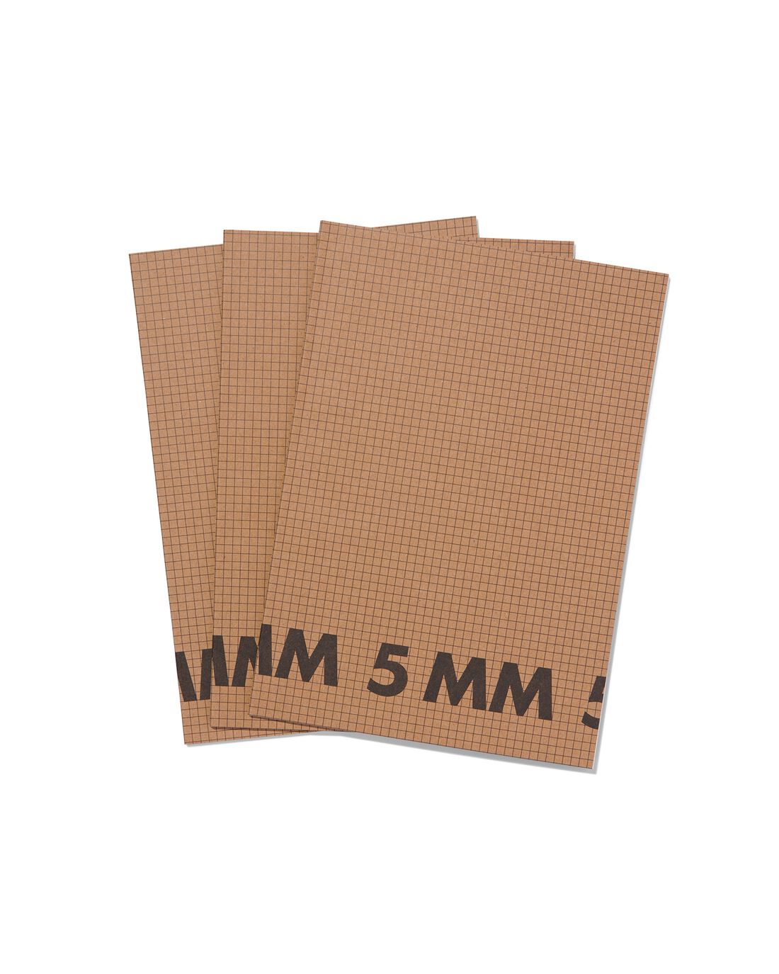 HEMA Schriften A4 geruit 5 mm - 3 stuks (bruin) | HEMA