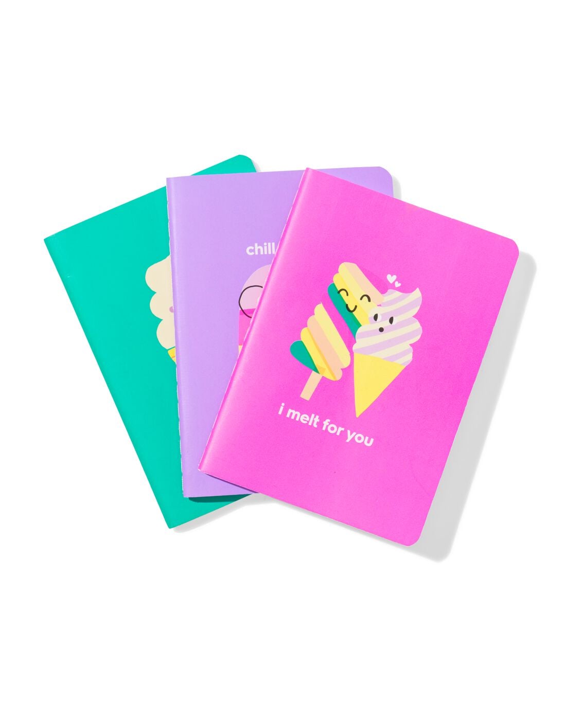 HEMA Schriften A6 gelinieerd ijsjes - 3 stuks | HEMA